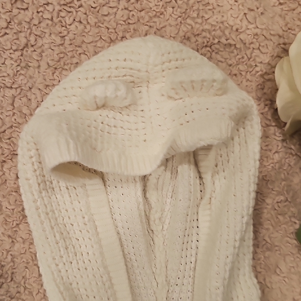Carter's Cream Hooded Sweatshirt with Ribbed Texture - Picture 3 of 4